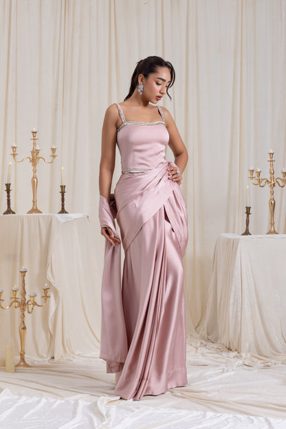 Mehr Corset SareeSet - Pink