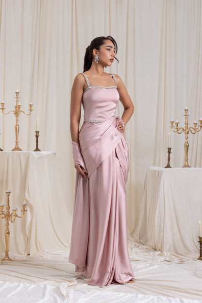 Mehr Corset SareeSet - Pink