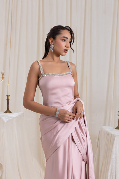 Mehr Corset SareeSet - Pink