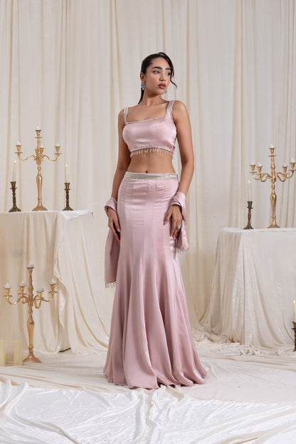 Rani Mermaid Skirt Set - Pink