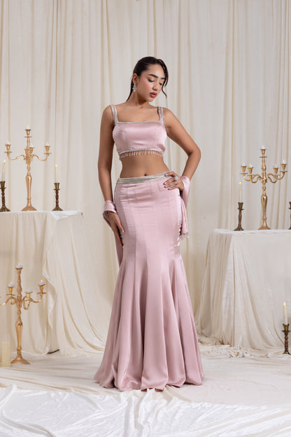Rani Mermaid Skirt Set - Pink