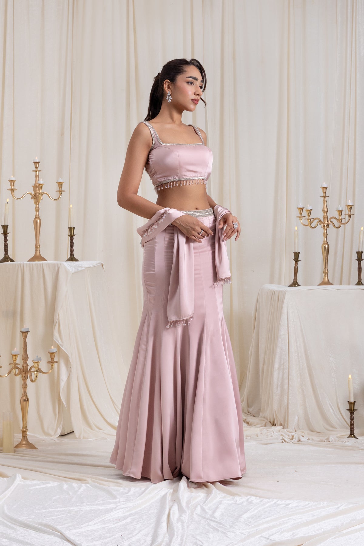 Rani Mermaid Skirt Set - Pink