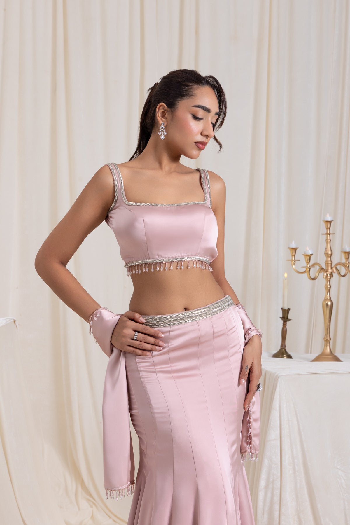 Rani Mermaid Skirt Set - Pink