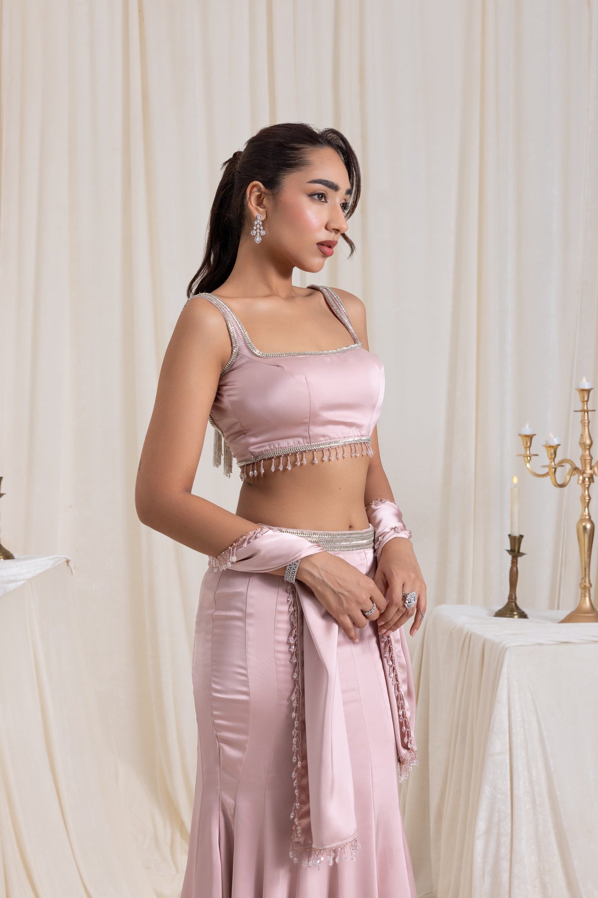 Rani Mermaid Skirt Set - Pink
