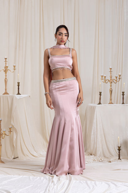 Rani Mermaid Skirt Set - Pink